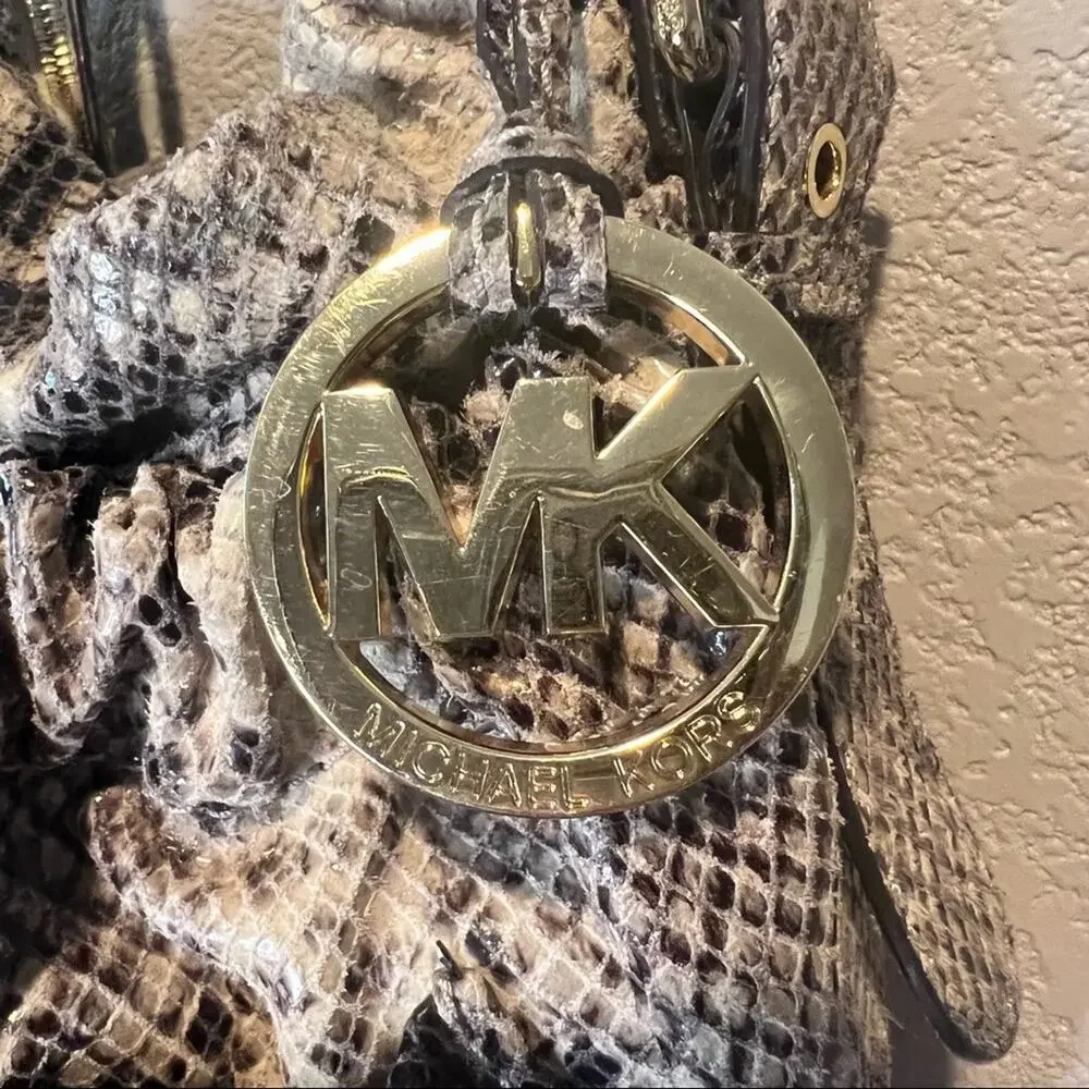 Michael Kors Small Snakeskin Shoulder Satchel